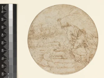 O arminho como um símbolo de pureza, c.1494 (caneta e tinta marrom sobre preto sobre papel)